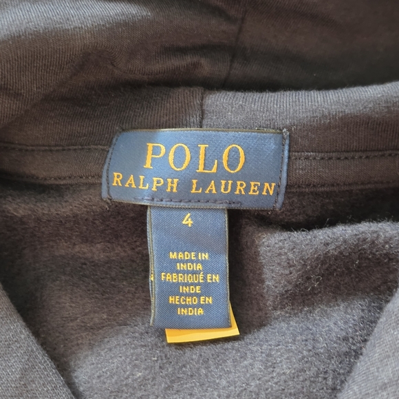 Polo Ralph Lauren - Plaid-Logo Fleece Hoodie - Navy - 4T - Picture 3 of 6